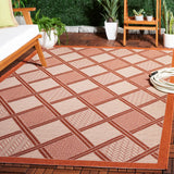 Safavieh Courtyard 5'-3" x 7'-7" Rug in Cream / Terracotta