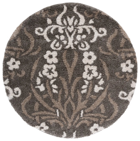 Safavieh Florida Shag 5'-0" x 5'-0" Rug in Smoke / Beige