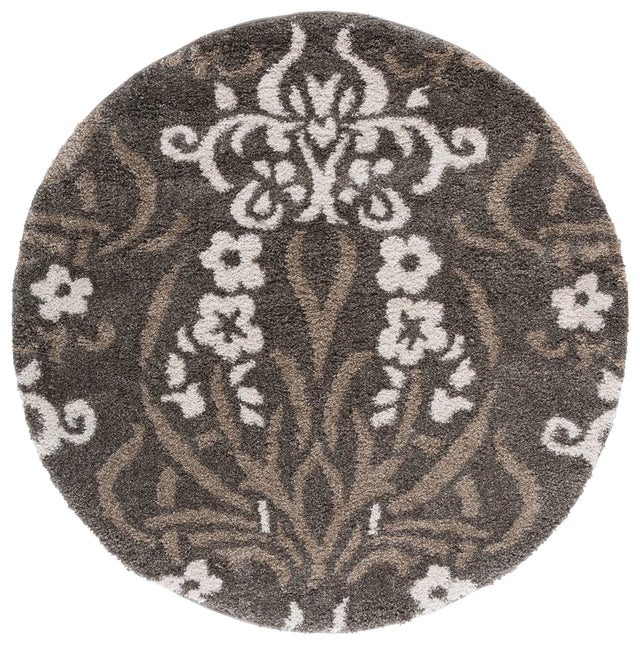 Safavieh Florida Shag 5'-0" x 5'-0" Rug in Smoke / Beige