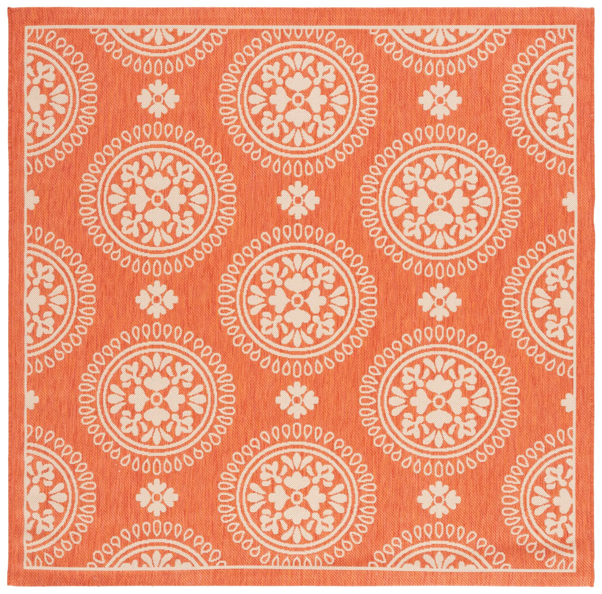 Safavieh Courtyard 6'-7" x 6'-7" Rug in Terracotta