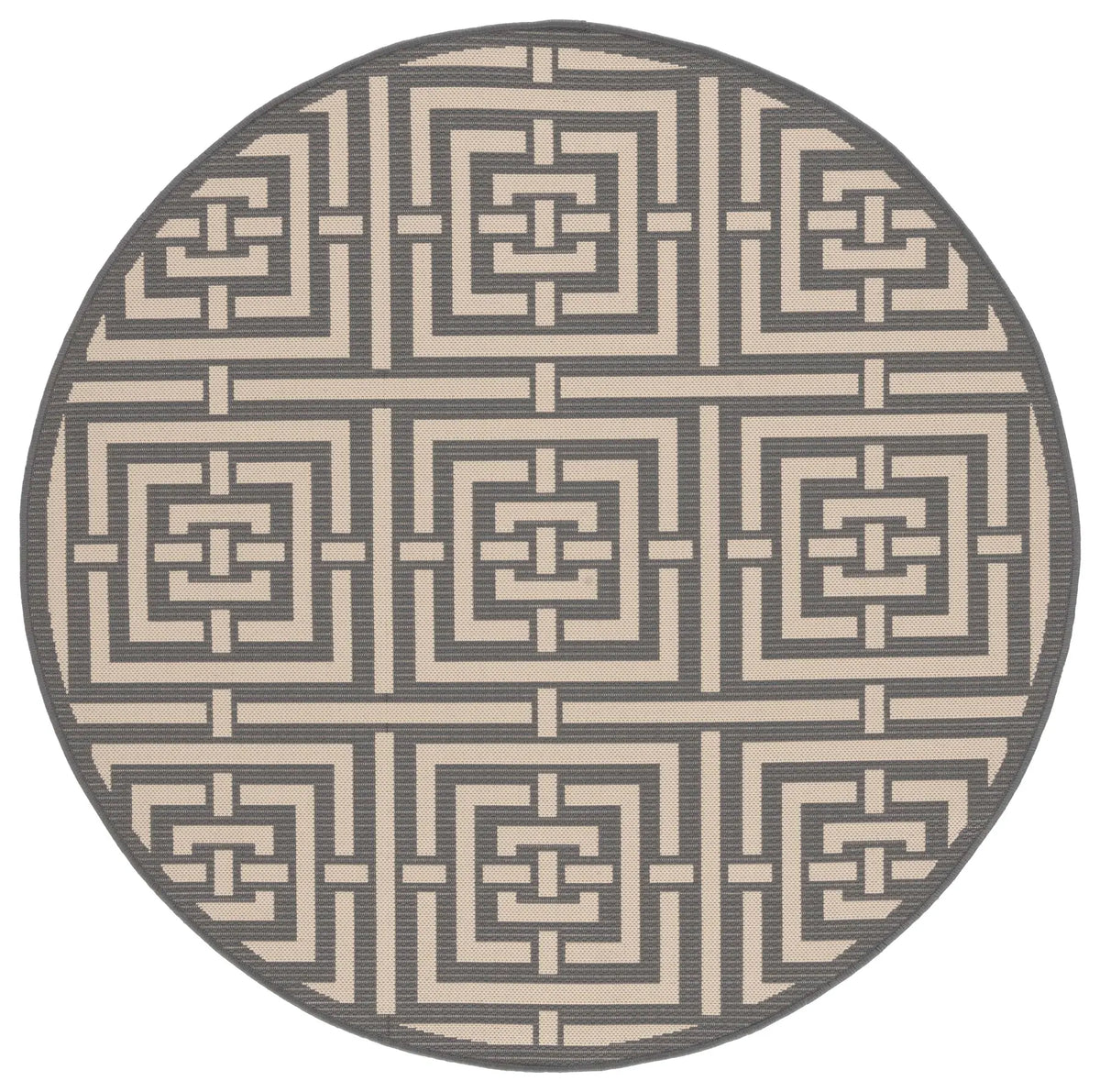 Safavieh Courtyard 5'-3" x 5'-3" Rug in Grey / Cream