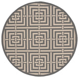 Safavieh Courtyard 5'-3" x 5'-3" Rug in Grey / Cream