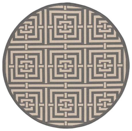 Safavieh Courtyard 5'-3" x 5'-3" Rug in Grey / Cream
