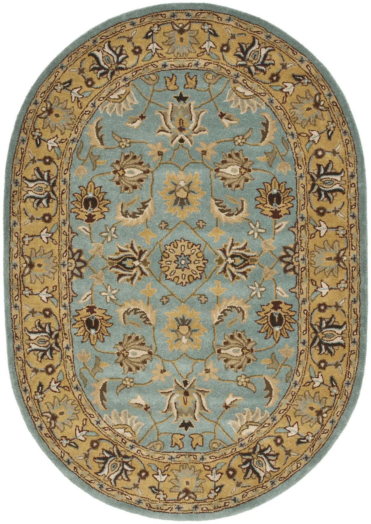 Safavieh Heritage 4'-6" x 6'-6" Rug in Blue / Gold