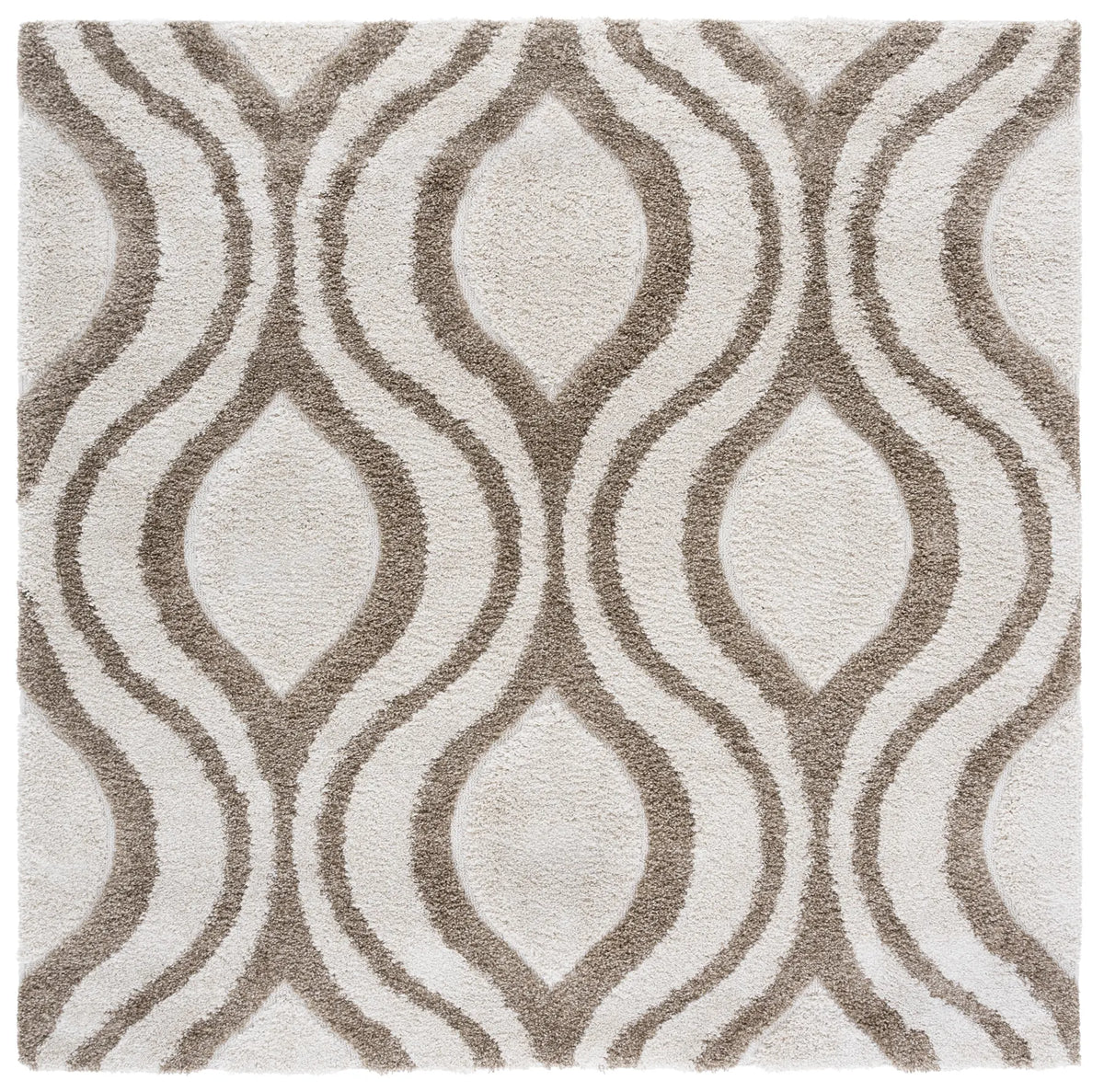 Safavieh Florida Shag 6'-7" x 6'-7" Rug in Ivory / Beige