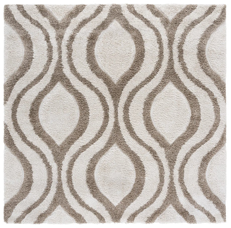 Safavieh Florida Shag 6'-7" x 6'-7" Rug in Ivory / Beige