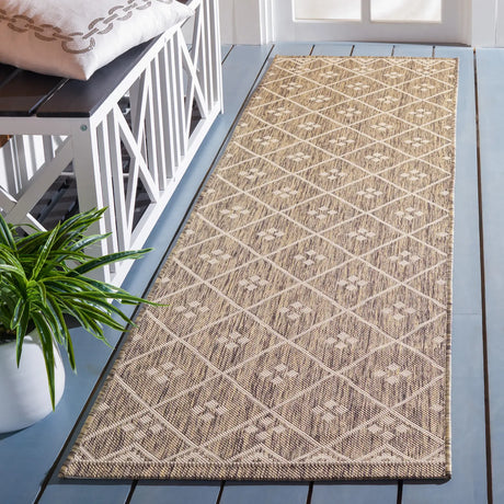 Safavieh Courtyard 2'-3" x 8'-0" Rug in Brown / Light Beige