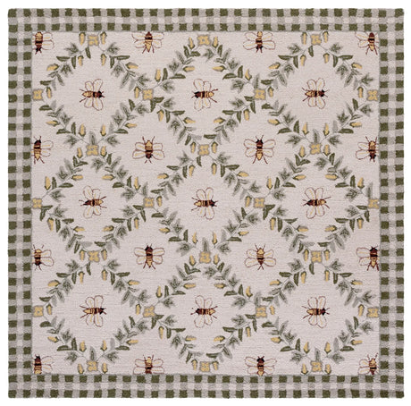 Safavieh Chelsea 5'-6" x 5'-6" Rug in Ivory / Green
