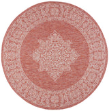 Safavieh Courtyard 5'-3" x 5'-3" Rug in Rust / Ivory
