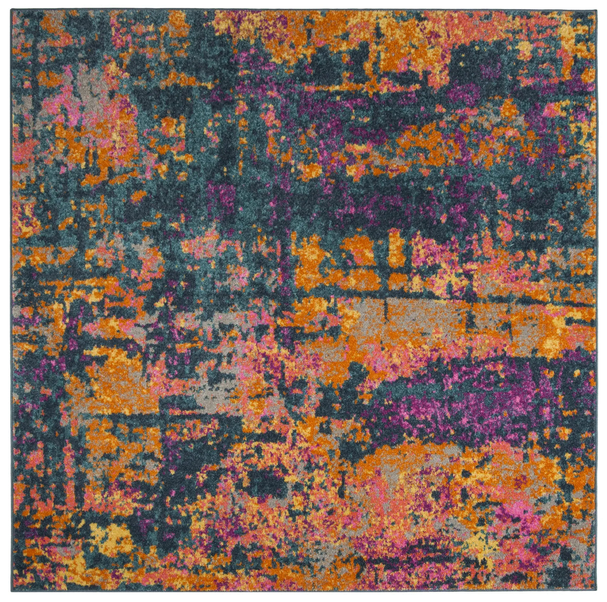 Safavieh Madison 6'-7" x 6'-7" Rug in Blue / Orange