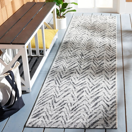Safavieh Courtyard 2'-3" x 11'-0" Rug in Grey / Black