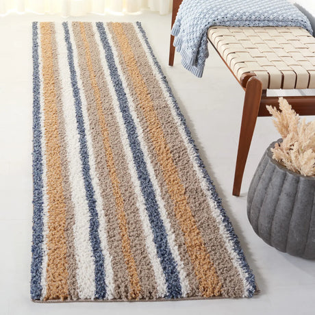 Safavieh Calico Shag 2'-2" x 8'-0" Rug in Taupe / Ivory
