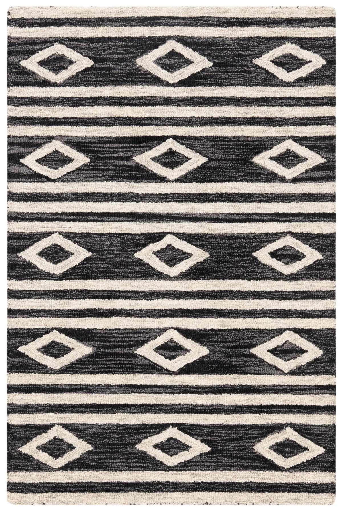Safavieh Micro-Loop 2'-0" x 3'-0" Rug in Charcoal / Ivory