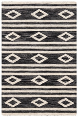 Safavieh Micro-Loop 2'-0" x 3'-0" Rug in Charcoal / Ivory