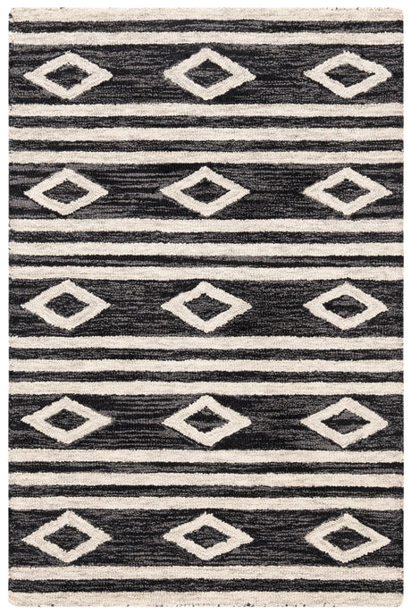 Safavieh Micro-Loop 2'-0" x 3'-0" Rug in Charcoal / Ivory