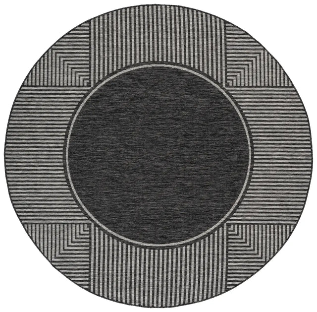 Safavieh Beach House 6'-7" x 6'-7" Rug in Black / Grey