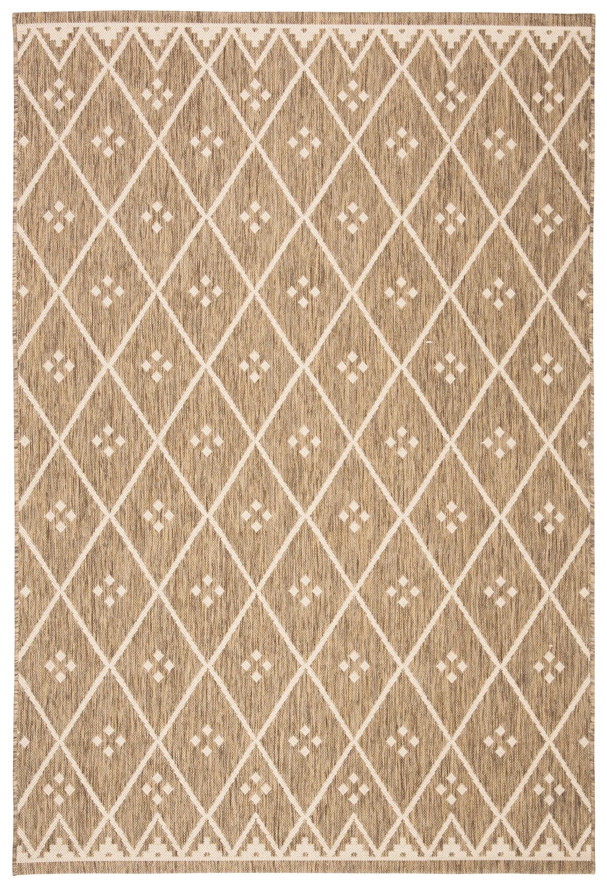 Safavieh Courtyard 4'-0" x 5'-7" Rug in Brown / Light Beige