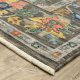 Oriental Weavers Sphinx LUCCA 2889E Grey Floral Rugs - corner detail