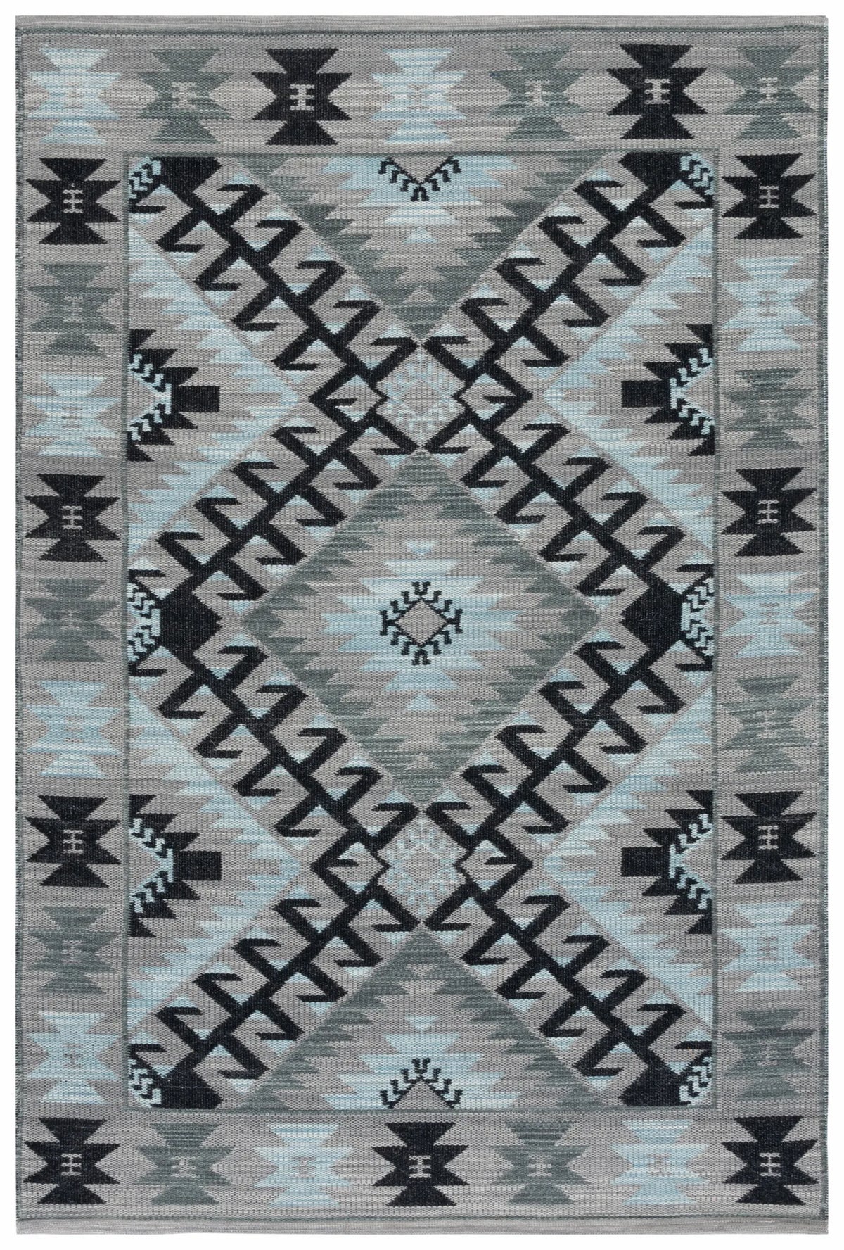 Safavieh Kilim 4'-0" x 6'-0" Rug in Grey / Black