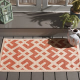 Safavieh Courtyard 2'-0" x 3'-7" Rug in Terracotta / Bone