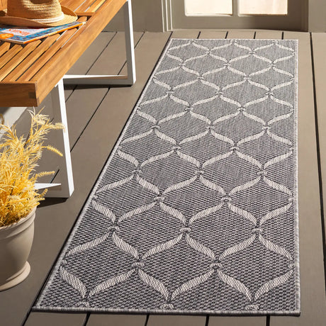 Safavieh Beach House 2'-2" x 10'-0" Rug in Charcoal / Grey
