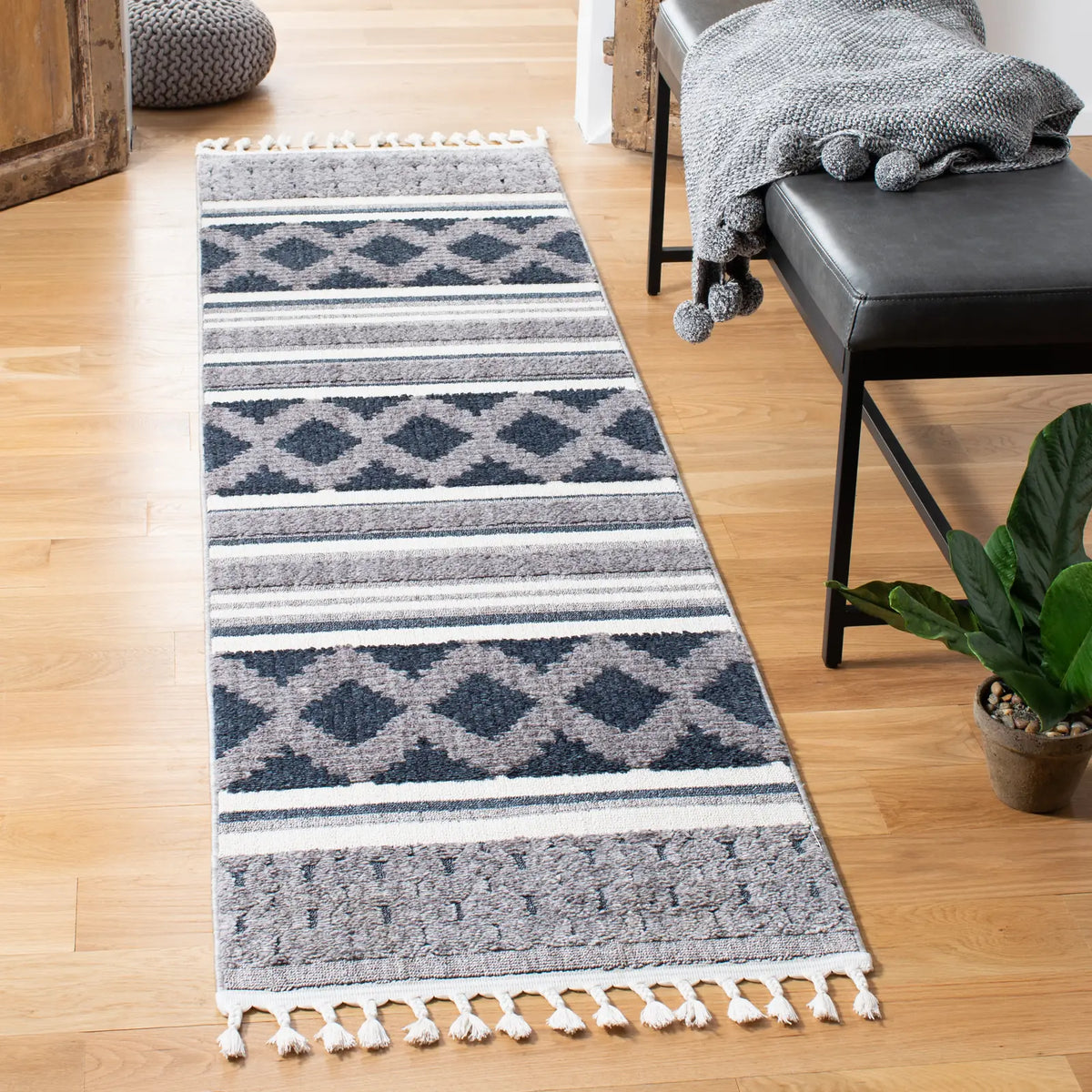 Safavieh Marrakesh 2'-2" x 10'-0" Rug in Ivory / Blue