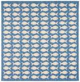 Safavieh Courtyard 6'-7" x 6'-7" Rug in Blue / Beige