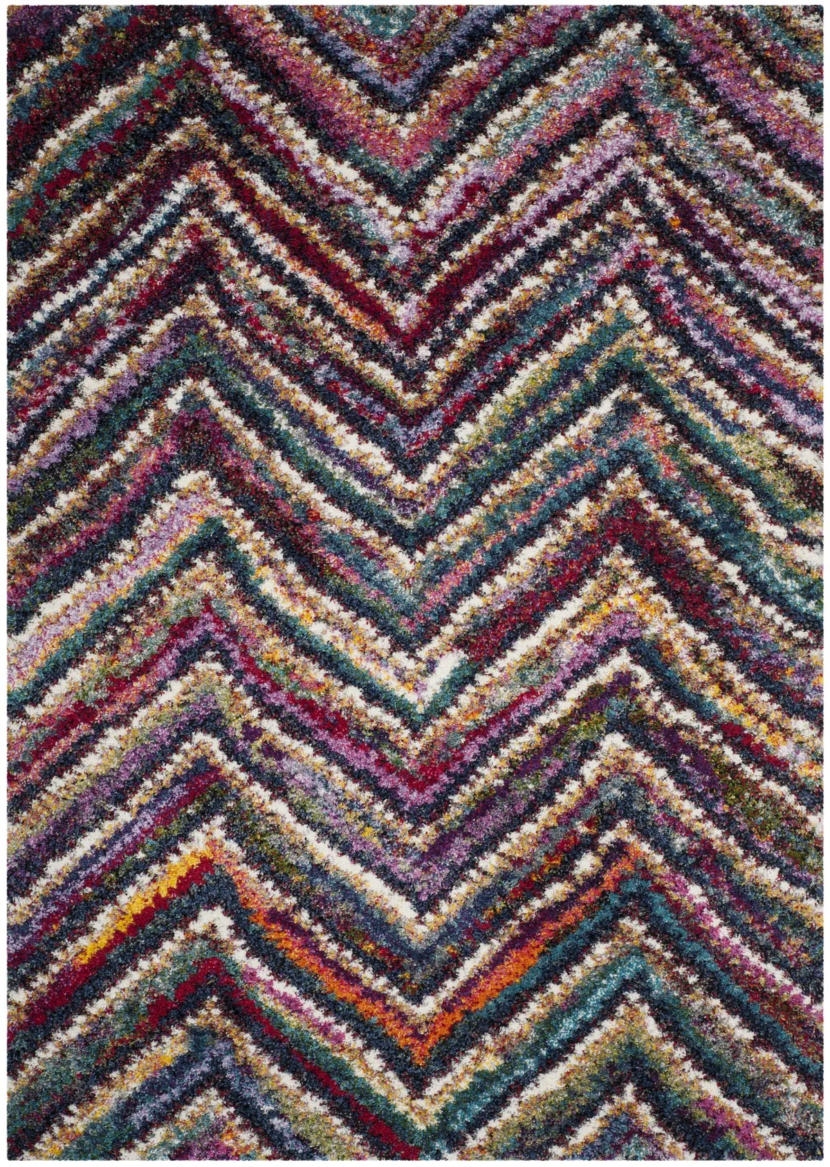 Safavieh Fiesta Shag 4'-0" x 6'-0" Rug in Multi
