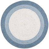 Safavieh Braided 5'-0" x 5'-0" Rug in Ivory / Blue