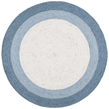 Safavieh Braided 5'-0" x 5'-0" Rug in Ivory / Blue