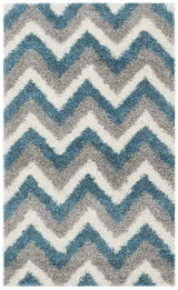 Safavieh Sgk-Shag Kids 3'-0" x 5'-0" Rug in Ivory / Blue