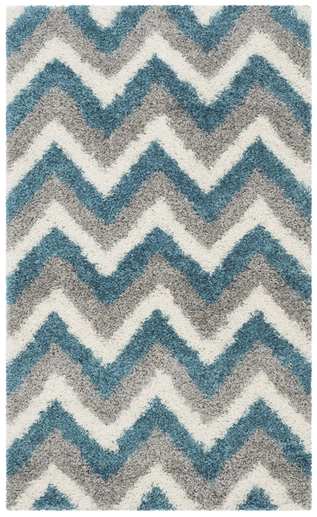 Safavieh Sgk-Shag Kids 3'-0" x 5'-0" Rug in Ivory / Blue