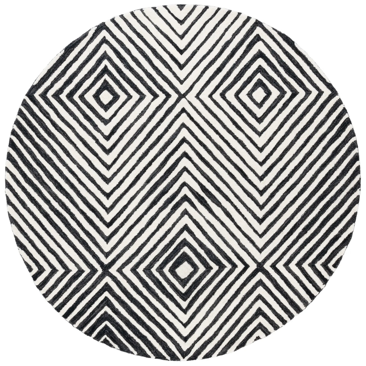 Safavieh Ebony 6'-0" x 6'-0" Rug in Black / Ivory
