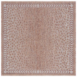 Safavieh Courtyard 6'-7" x 6'-7" Rug in Rust / Beige