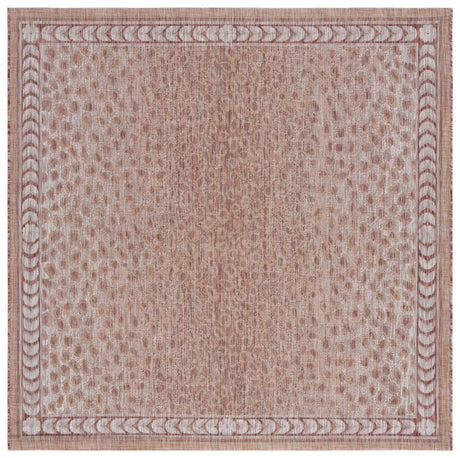 Safavieh Courtyard 6'-7" x 6'-7" Rug in Rust / Beige