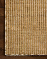 Loloi Elma ELM-01 Contemporary Hand Woven Wheat Rug - corner on wood