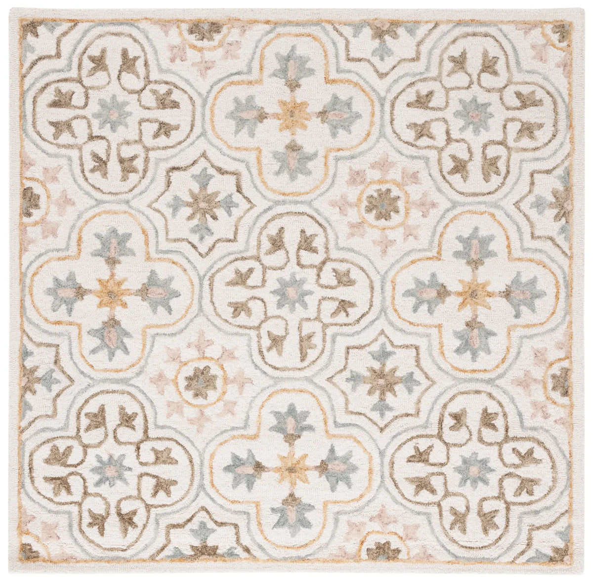 Safavieh Micro-Loop 5'-0" x 5'-0" Rug in Ivory / Grey