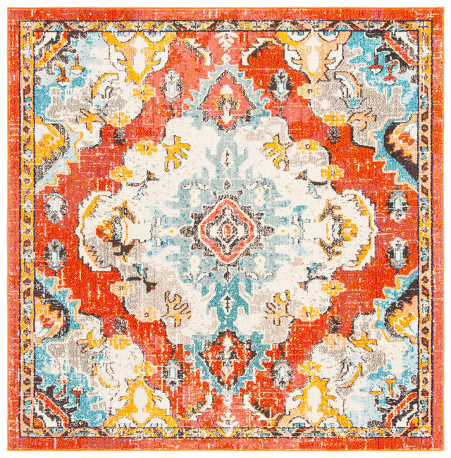 Safavieh Madison 6'-7" x 6'-7" Rug in Orange / Light Blue