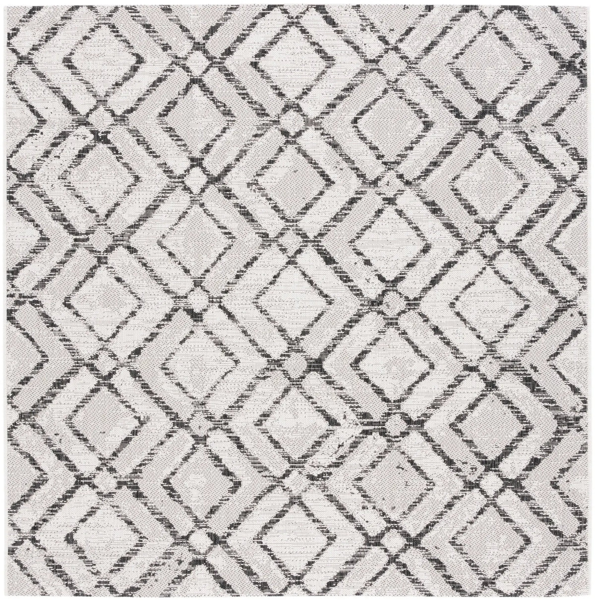 Safavieh Courtyard 6'-7" x 6'-7" Rug in Ivory / Black