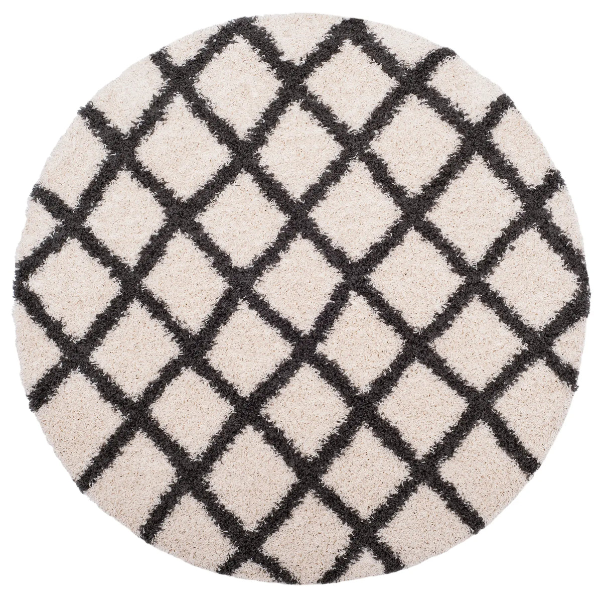 Safavieh Sgd-Dallas Shag 6'-0" x 6'-0" Rug in Ivory / Dark Grey