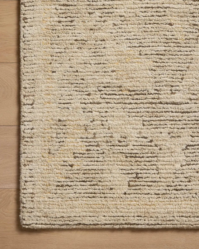 Loloi Penny PEN-02 Coffee / Natural Rug - corner on wood