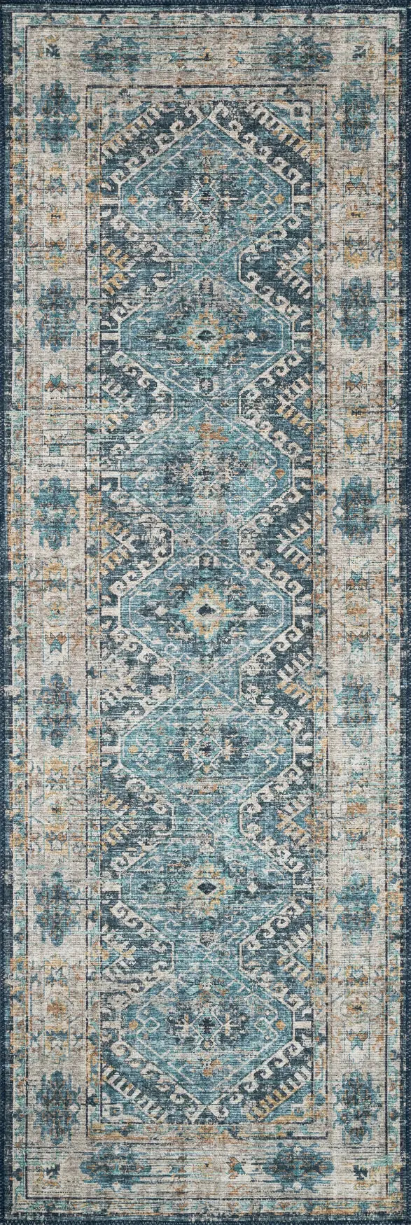 Loloi Skye Sky-03 Denim/Natural Rugs - runner flat