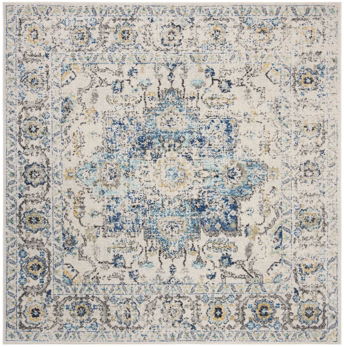 Safavieh Madison 8'-0" x 8'-0" Rug in Turquoise / Ivory