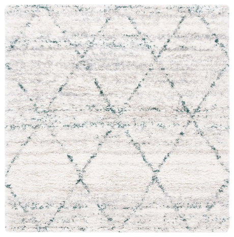 Safavieh Fontana Shag  800 6'-7" x 6'-7" Rug in Green / Ivory