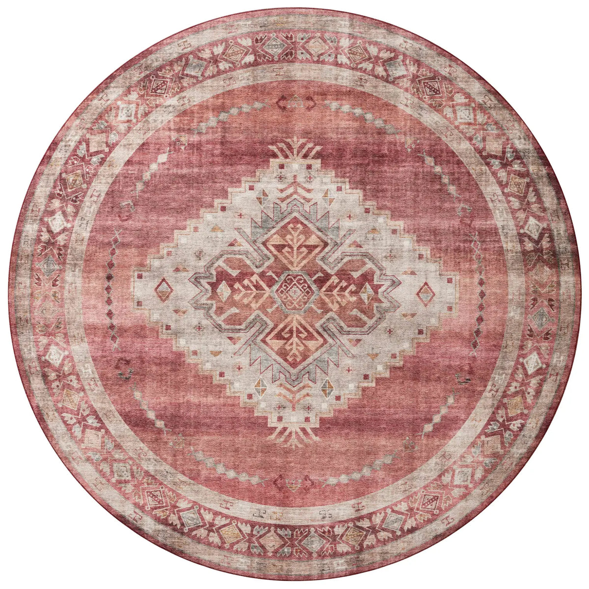 Loloi Heidi Hei-03 Sunset/Natural Rugs - round flat