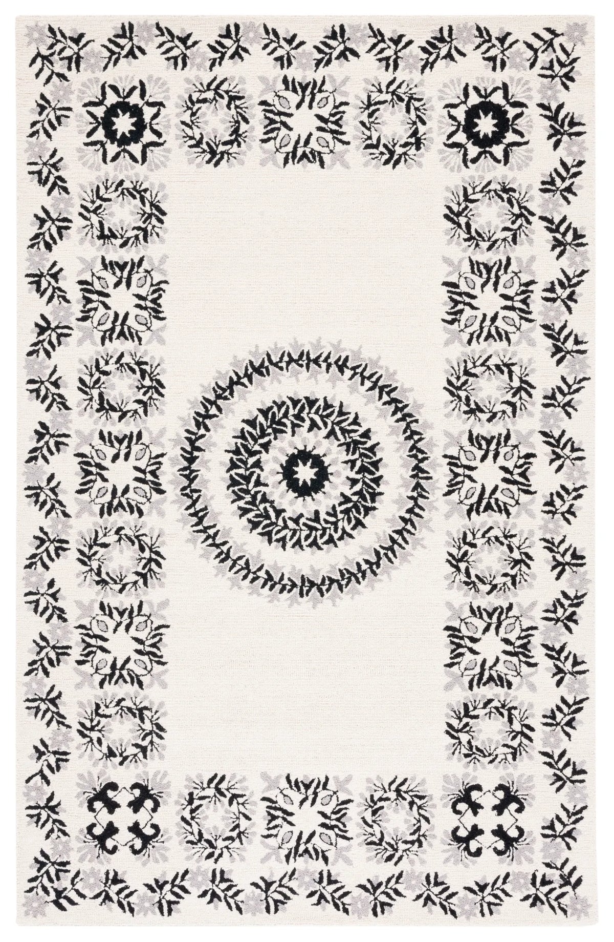 Safavieh Empire 4'-0" x 6'-0" Rug in Ivory / Black