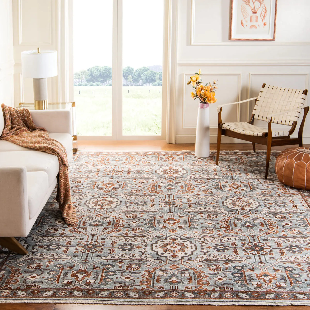 Safavieh Haj Jalili 10'-0" x 14'-0" Rug in Grey / Rust