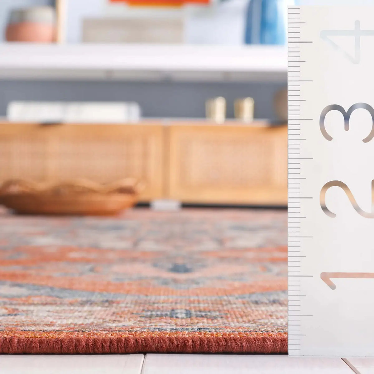 Safavieh Journey 4'-4" x 6'-4" Rug in Rust / Blue Ivory