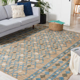Safavieh Kilim 6'-0" x 9'-0" Rug in Natural / Blue