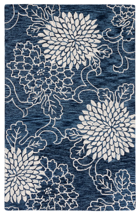 Safavieh Jardin 5'-0" x 8'-0" Rug in Navy / Ivory